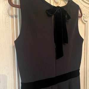 Elegant Black Jumpsuit with Velvet Trim GREAT FOR THE HOLIDAYS